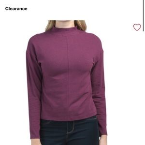 Adrienne Vittadini cropped mock neck pullover
